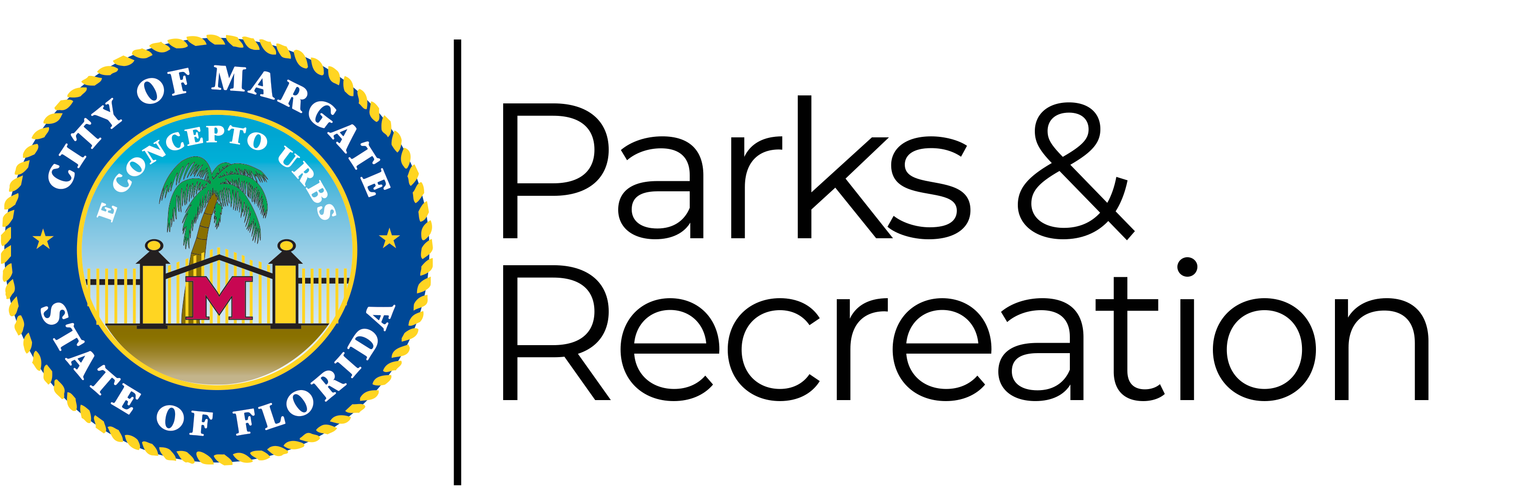 Graphic text reads Parks and Recreation with City of Margate Seal 