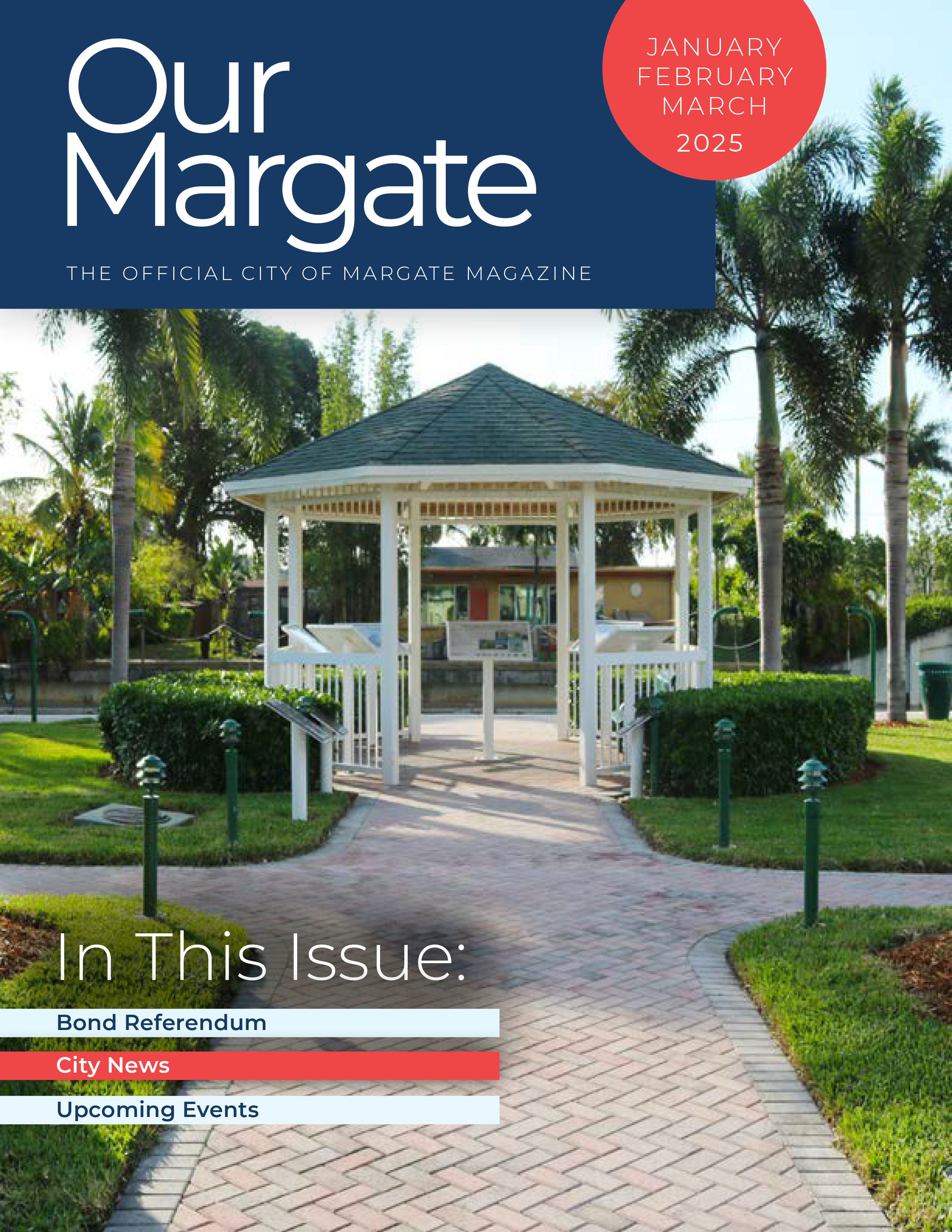 Graphic image with photo of Margate legacy park and white text that reads \"Our Margate\"
