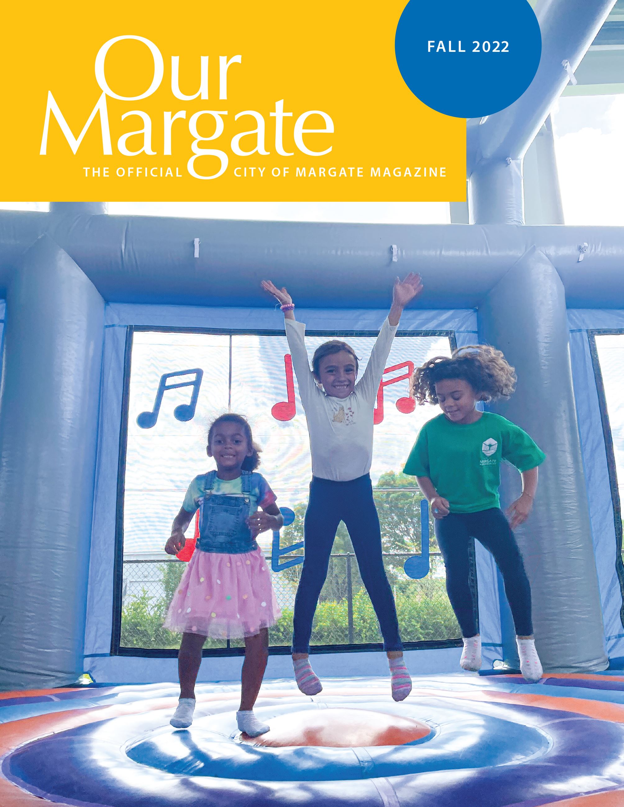 Graphic image with photo of bounce house and text that reads \"Our Margate\"